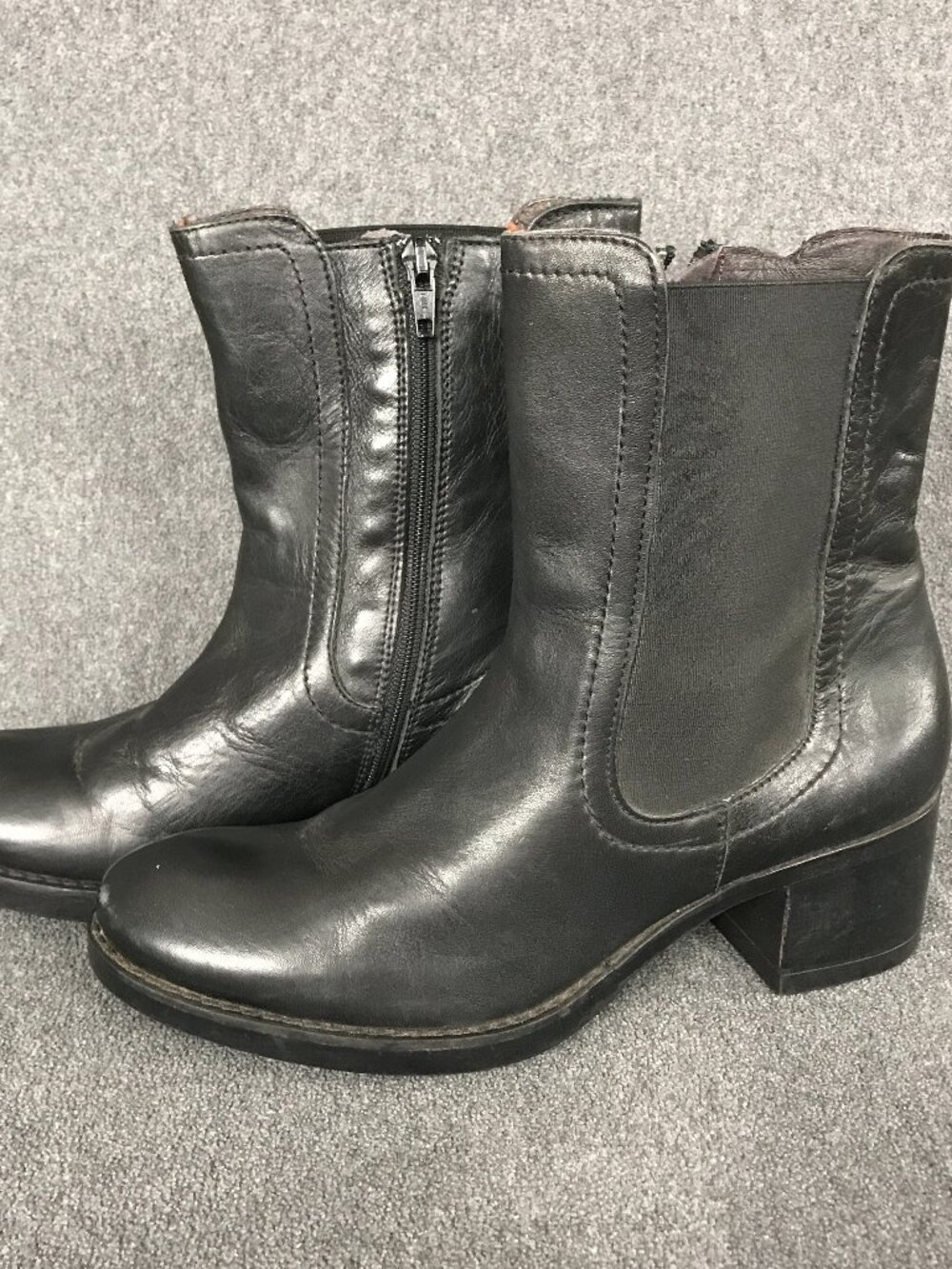 Peperosa Womens 6" Tall Black Leather Zip Harness Ankle Boots Size US 6.5 EU 37